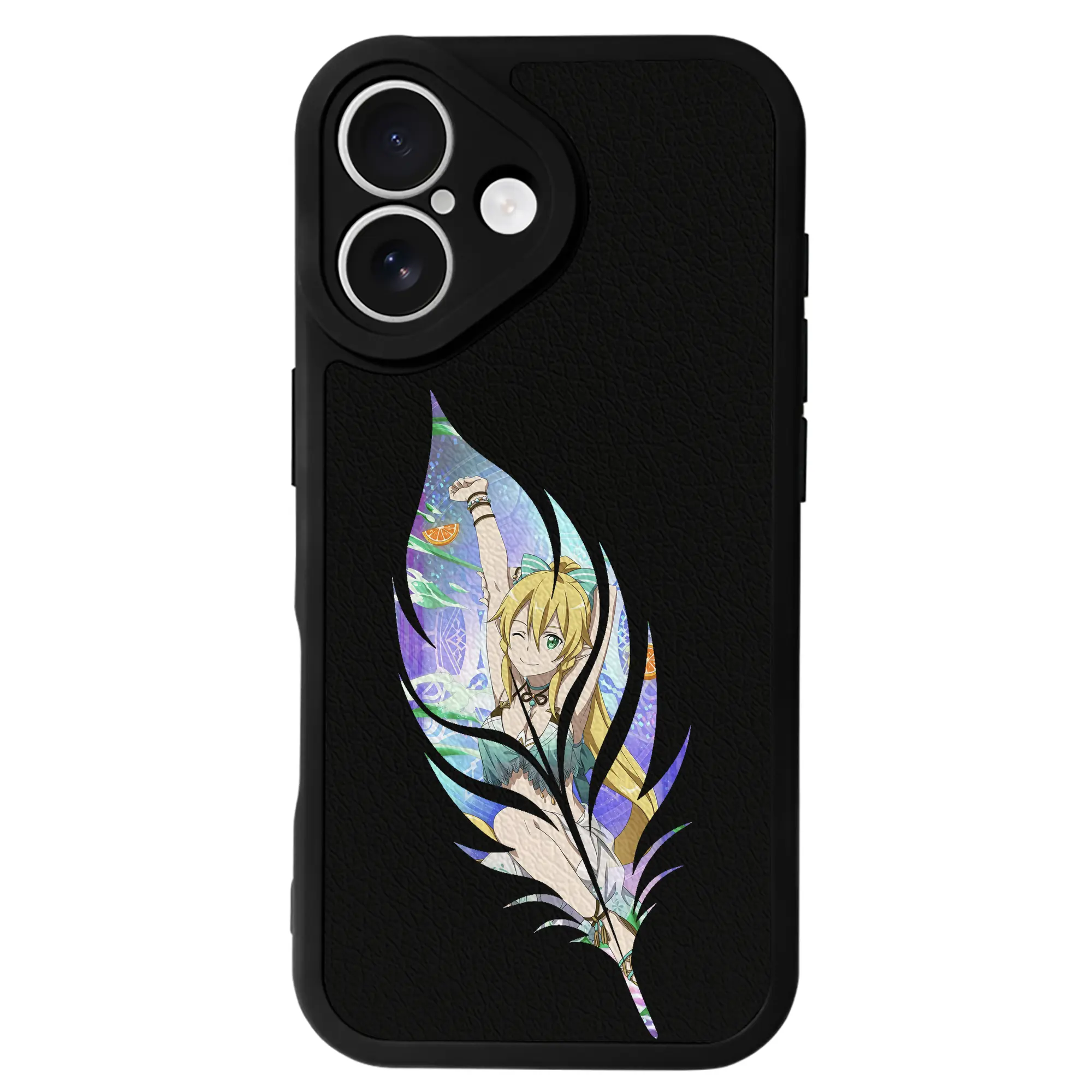 ソードアートオンライン グッズ リーファ - IPhone 16シリーズ対応 ・ シリコンスマホケース ・ レザー調 ・ 高精度フィット ・ 耐衝撃 ・ ワイヤレス充電対応 ・ 精密カット